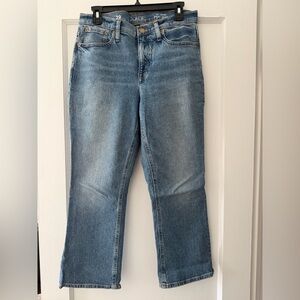 J. Crew Demi Boot Cut Cropped Jeans in Medium Blue Wash